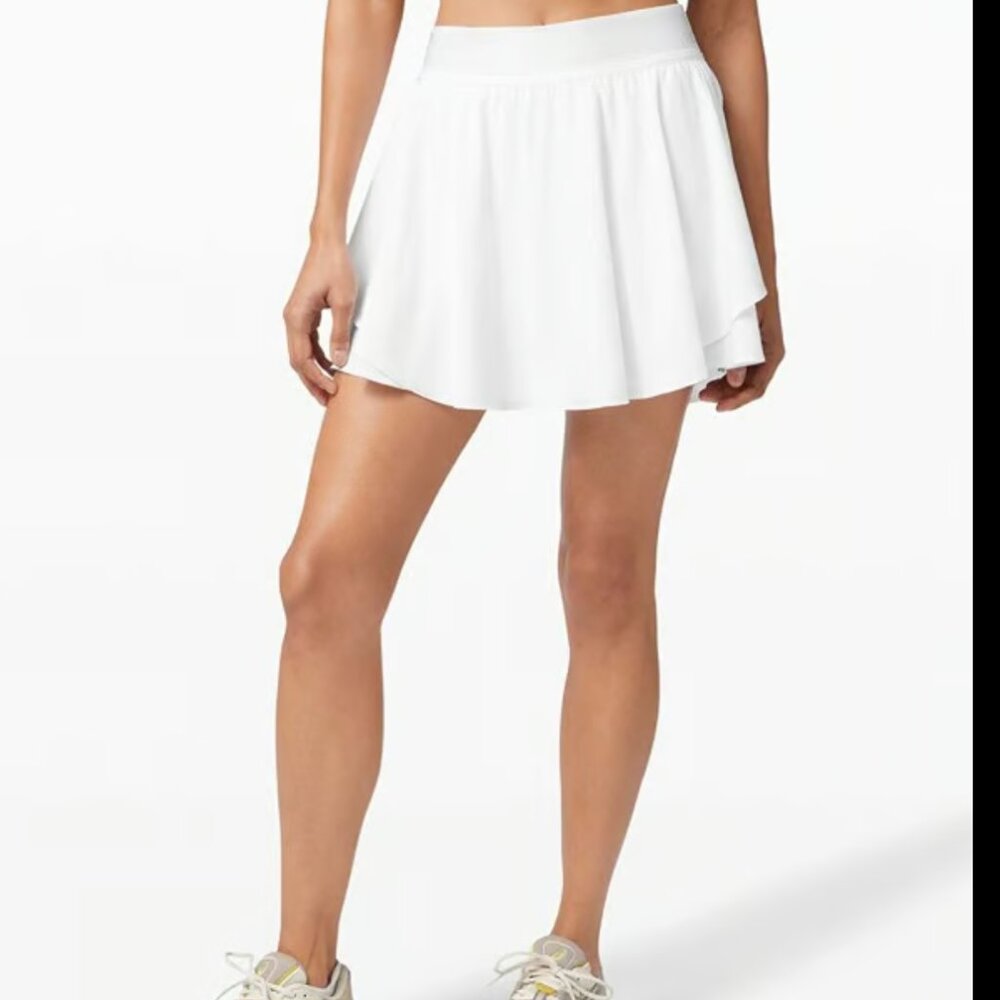 Lululemon Court Rival High Rise Skirt Long White Size 10
